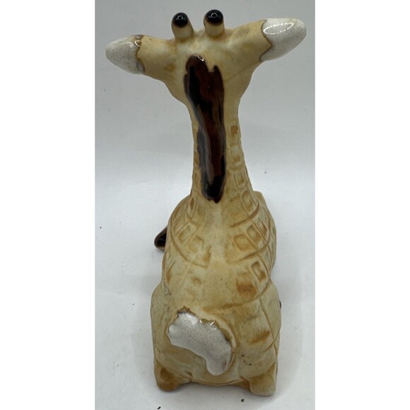 Vintage Japan MCM Pottery Ceramic Giraffe Figurine Kitschy Bug Eyed - Picture 5 of 8
